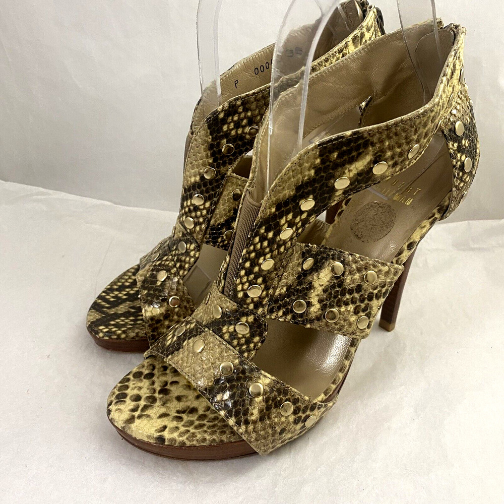 Stuart Weitzman Airforce Roccia Serpent Sandal Snake Python Platform Stu… - Picture 6 of 9